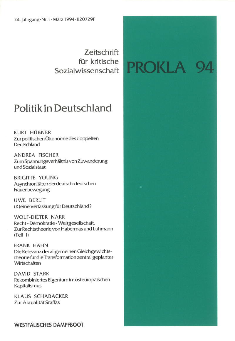 					View Vol. 24 No. 94 (1994): Politik in Deutschland
				