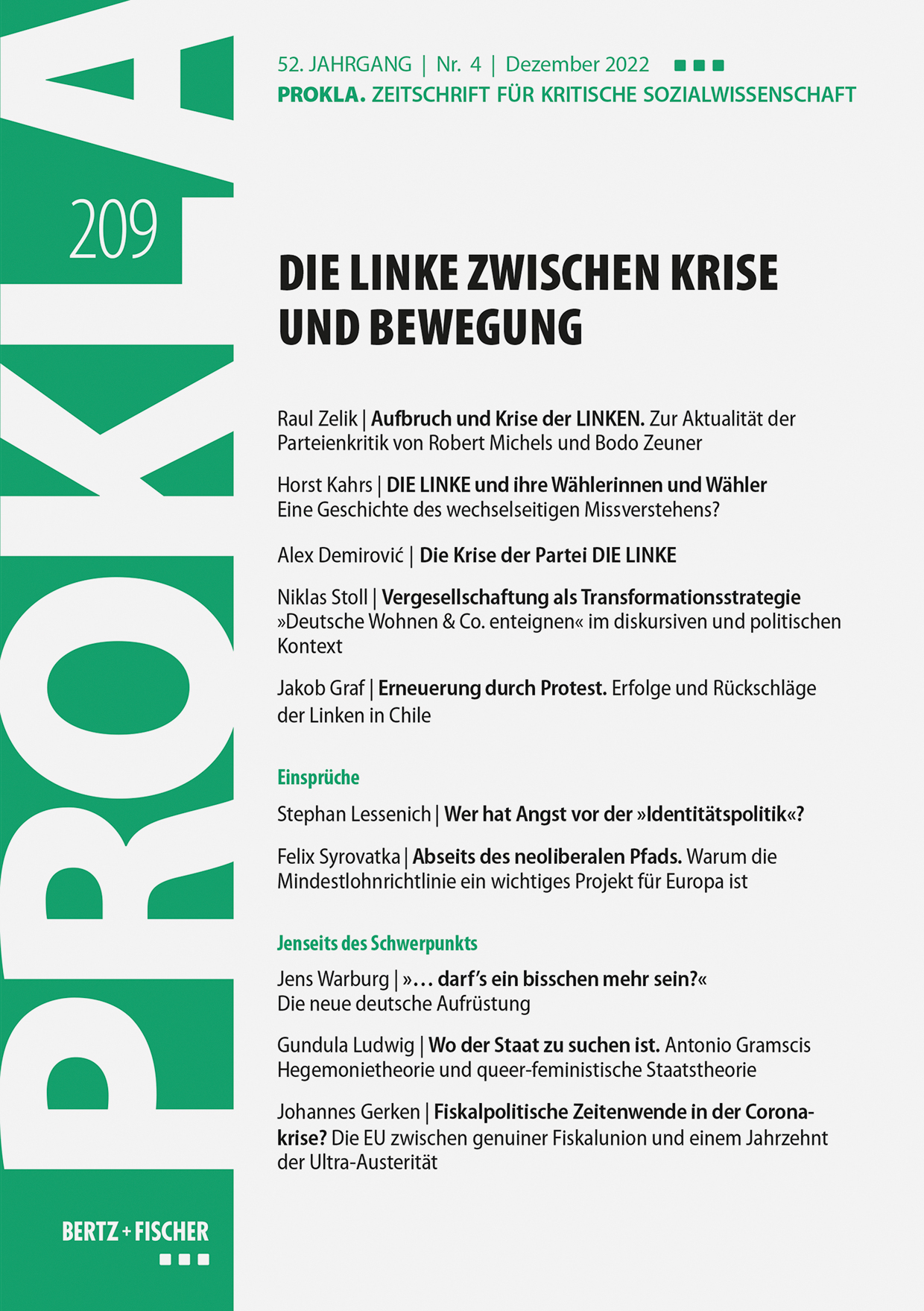 Titelbild Ausgabe 209: Die Linke zwischen Krise und Bewegung